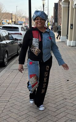 2-Tone Denim Contrast Set - Black