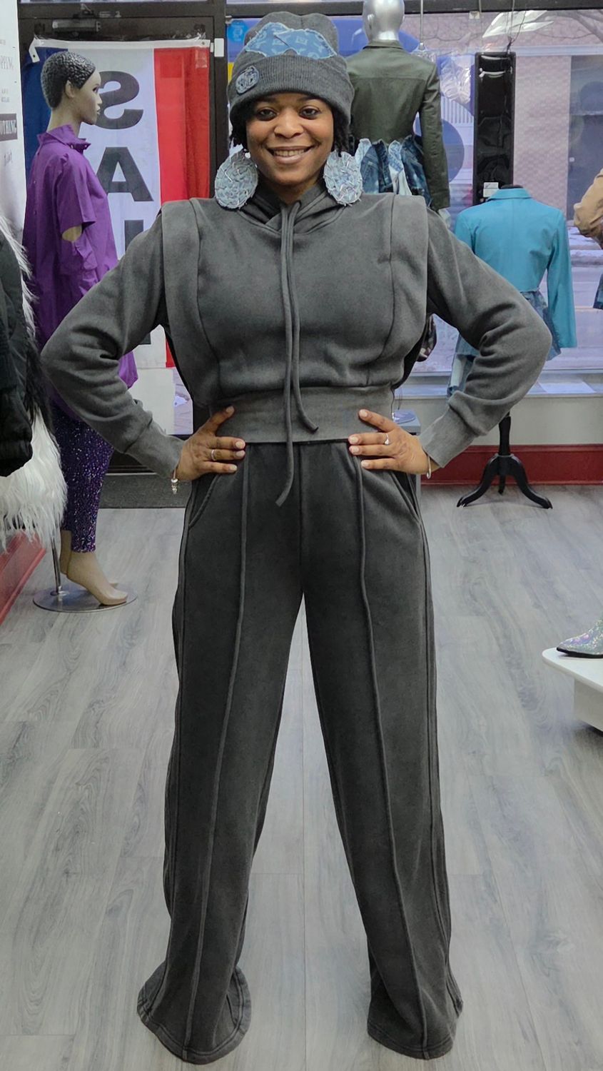 Crop Hoodie Jogger Set