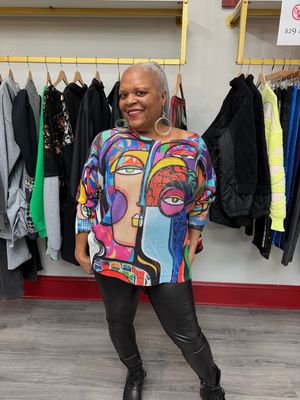 Blue Picasso Knit Sweater