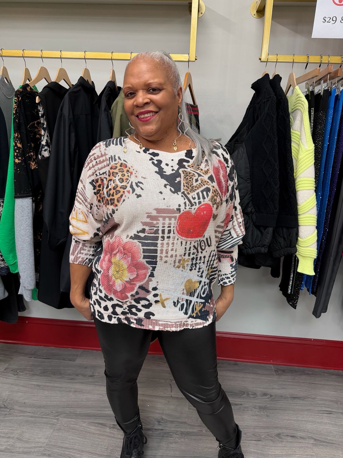 I LOVE You Leopard Sweater