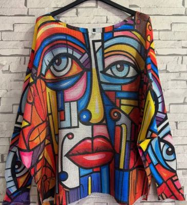 Eyes &amp; Lips Picasso Knit Sweater