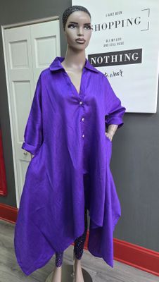 Hi-Low Button Up Dress