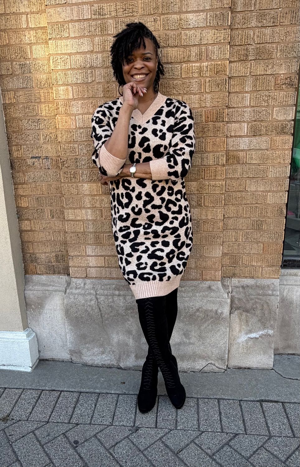 Leopard Sweater Dress