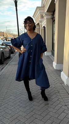 Rumba Sleeve Denim Dress