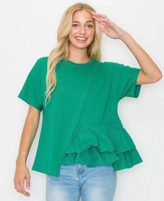Green Tiered Ruffle Top