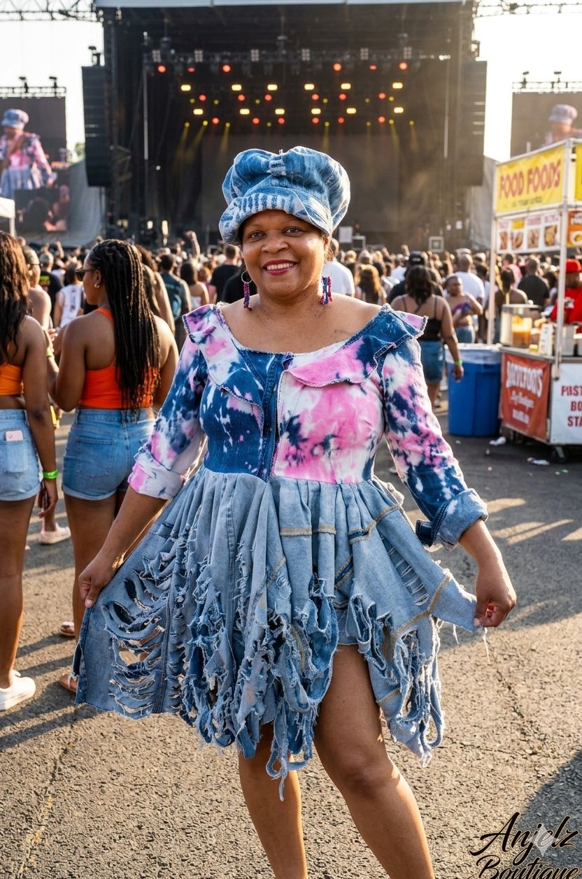 Tie Dye Distressed Denim