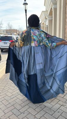 Tie Dye Denim Duster