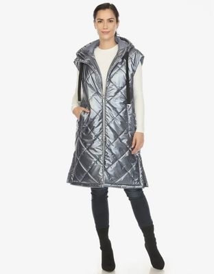 Metallic Quilted Puffer Vest