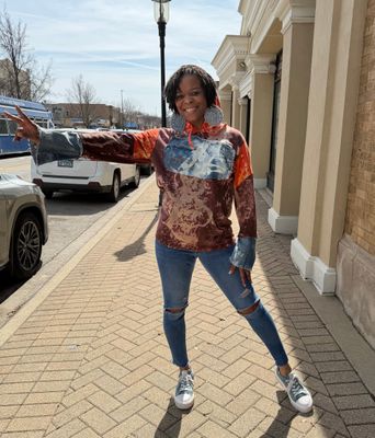 Orange Hood Tie Dye Sweatshirt