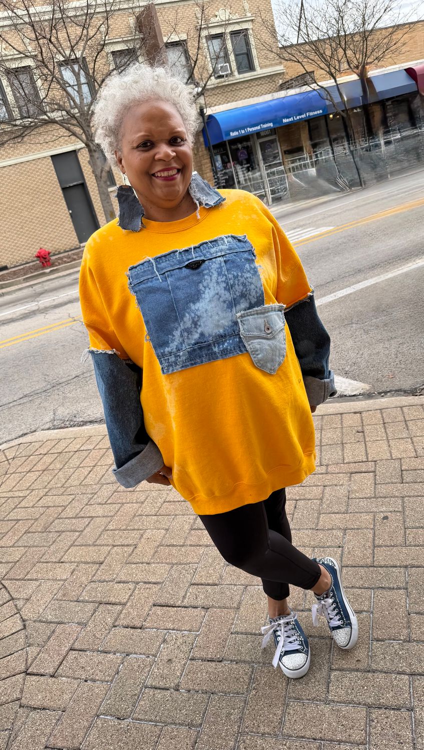 Mustard Denim Sweatshirt