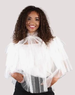 White Mesh Elegant Top