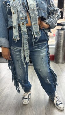 Fringe Jogger Jeans