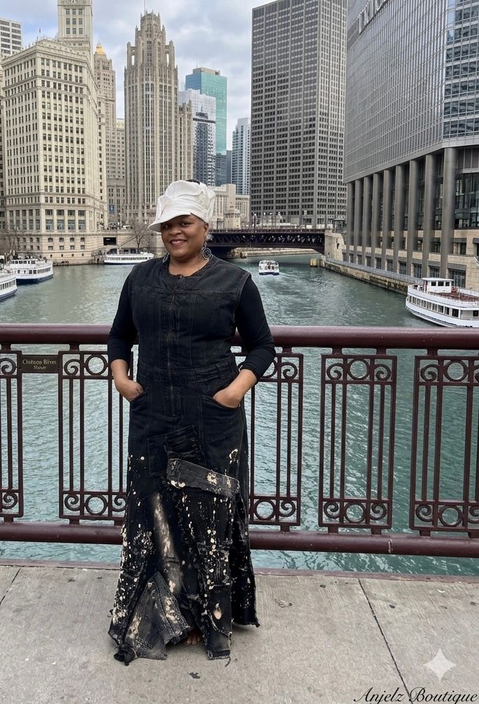 Tie Dye Patchwork Denim Maxi