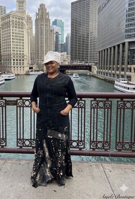 Tie Dye Patchwork Denim Maxi