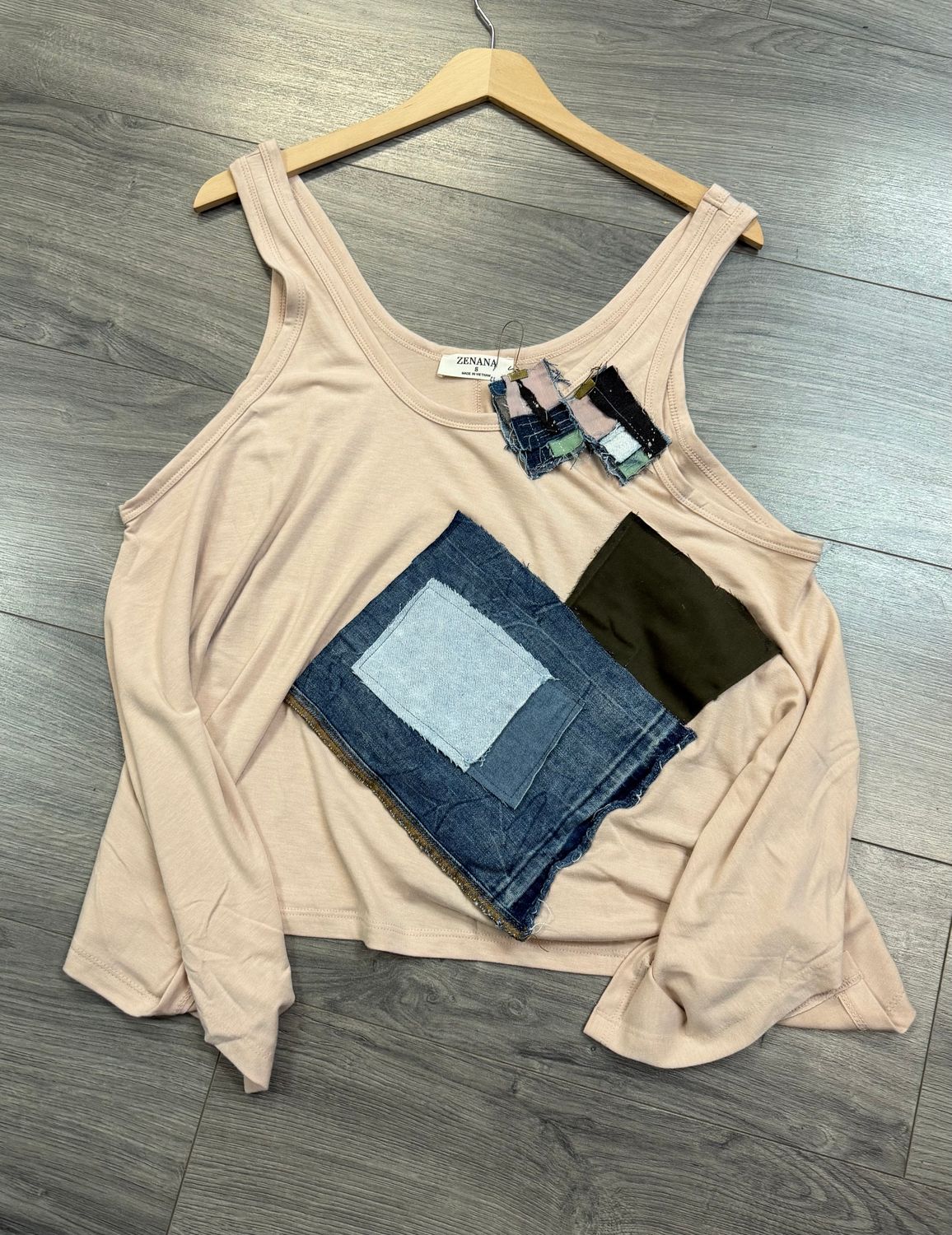 Sand Shark Bite Denim Accent Top