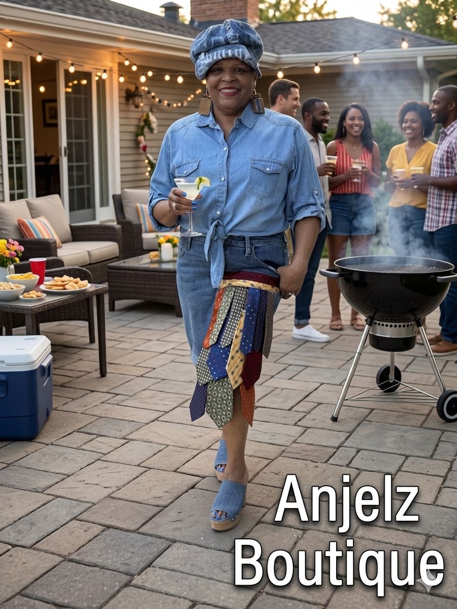 Denim Necktie Shorts