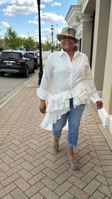 Ruffled Shirt Top