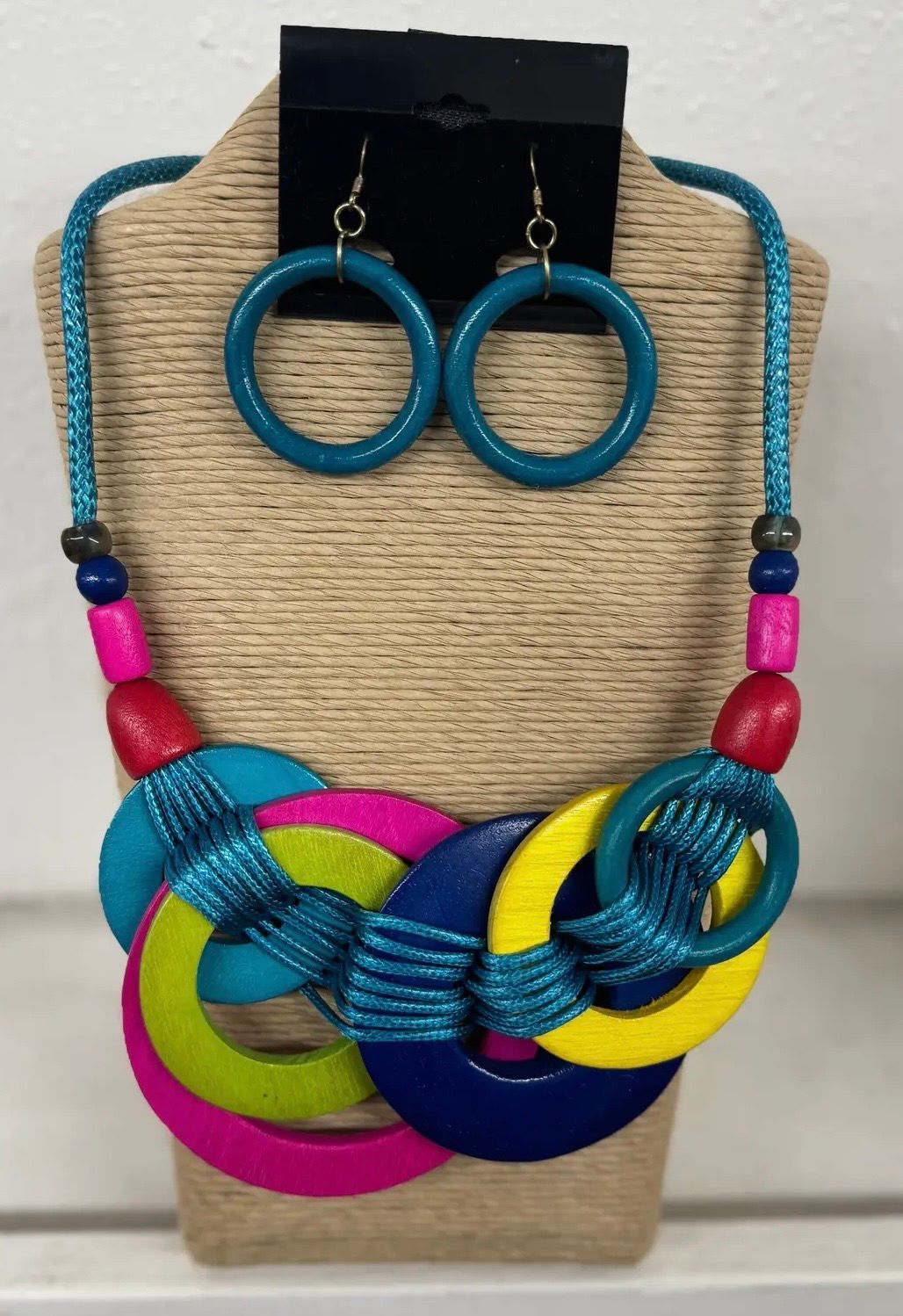 Turquoise Wax Cord Choker