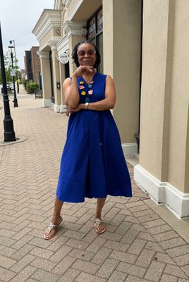 Trapeze Cut Cobalt Jumpsuit