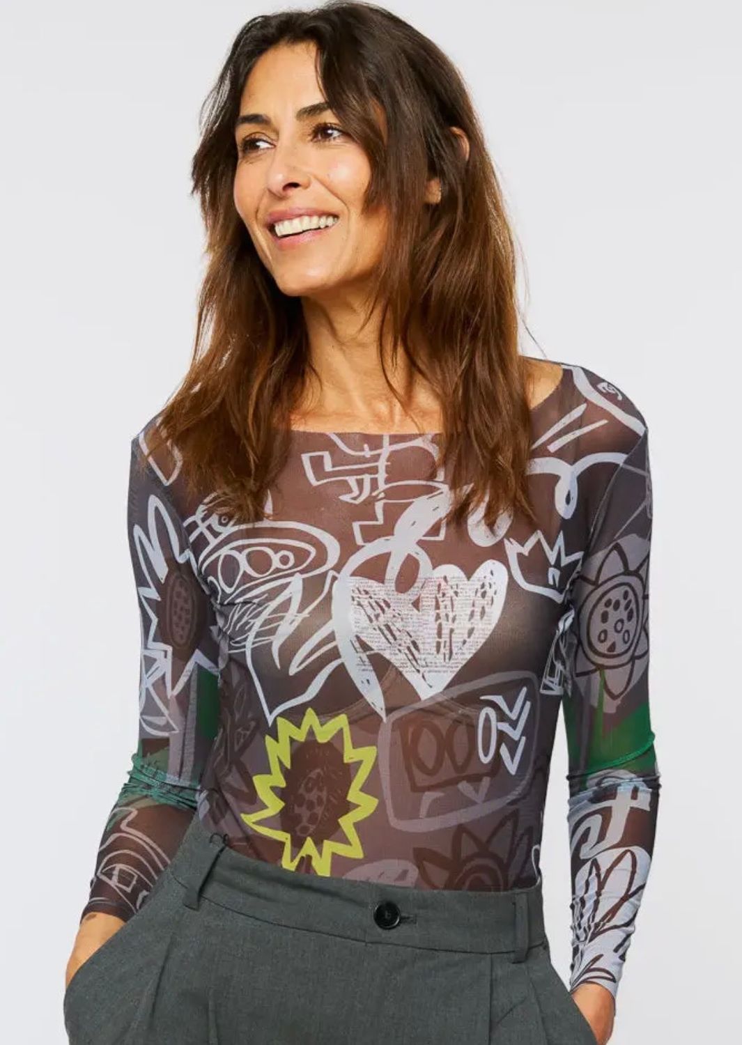 Dream In Chalk NudiTee Sheer Top