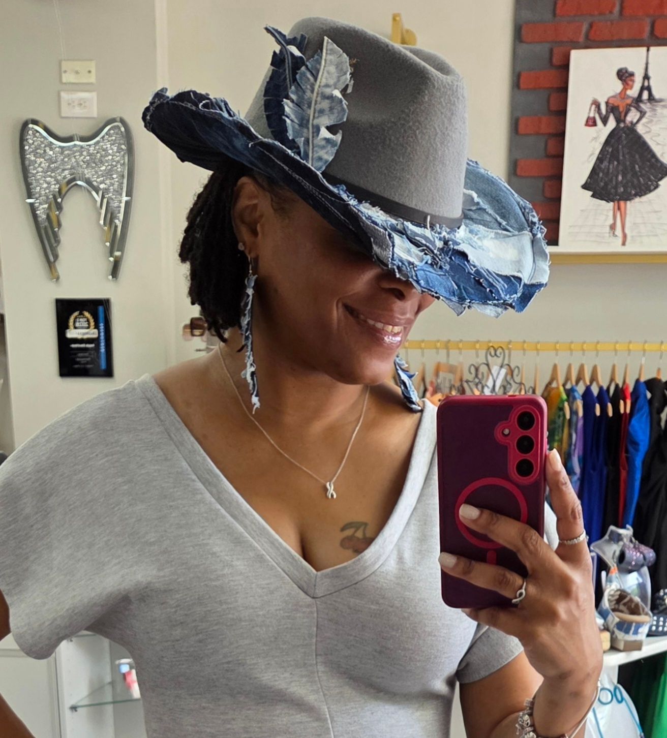 Denim Patchwork Unisex Fedora