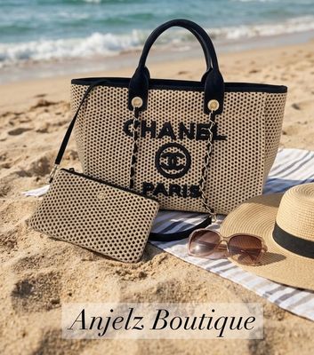 CHANEL Deauville Raffia Tote Bag