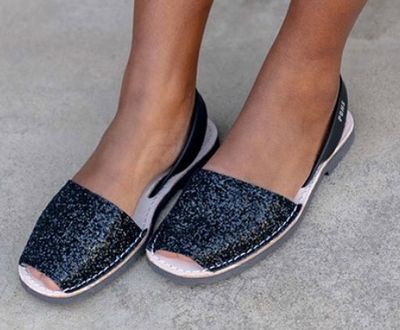 Pons Black Glitter Sandal