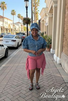 Fringe Sweat Shorts Mauve