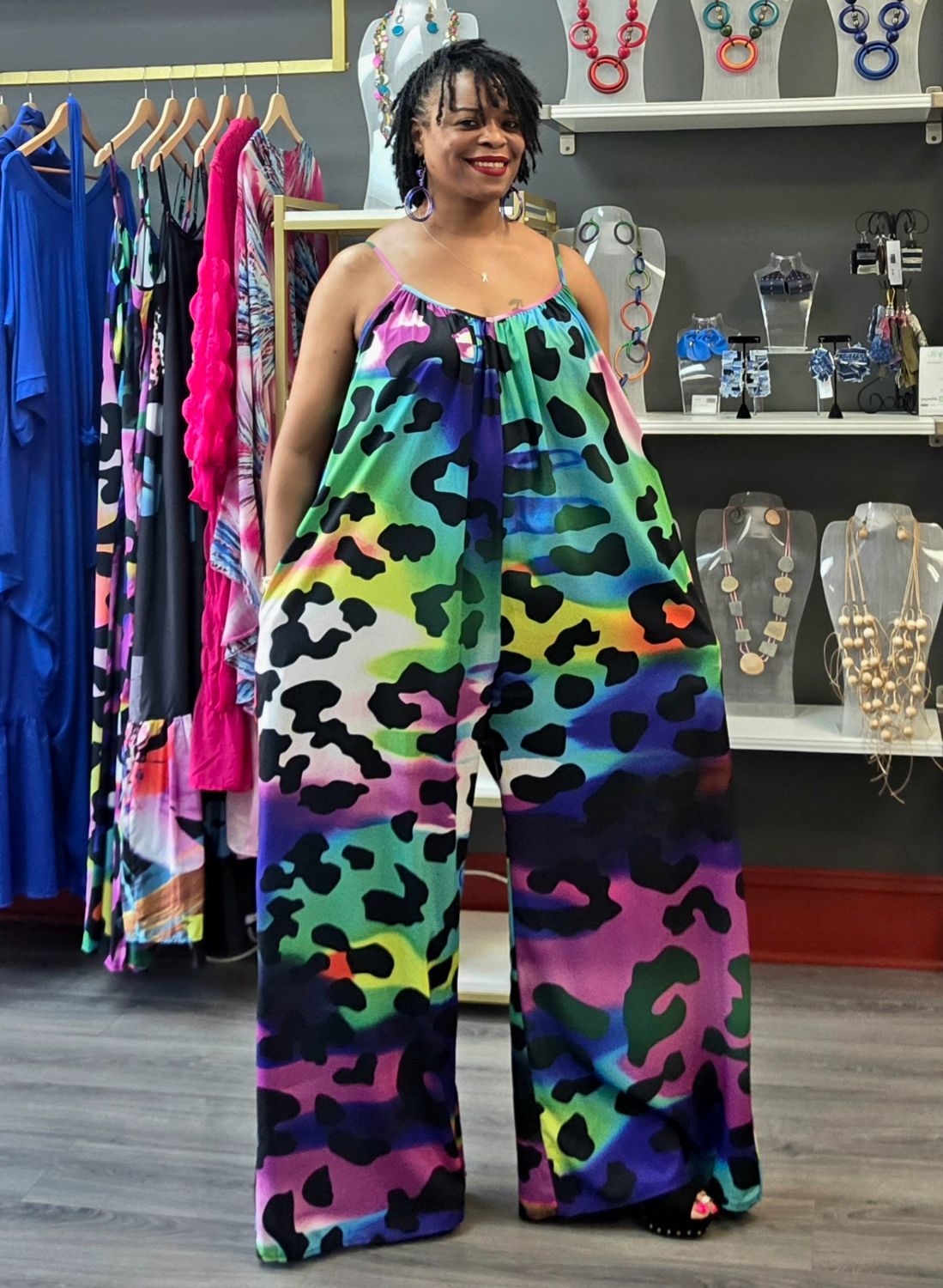 Vibrant Leopard Jumpsuit