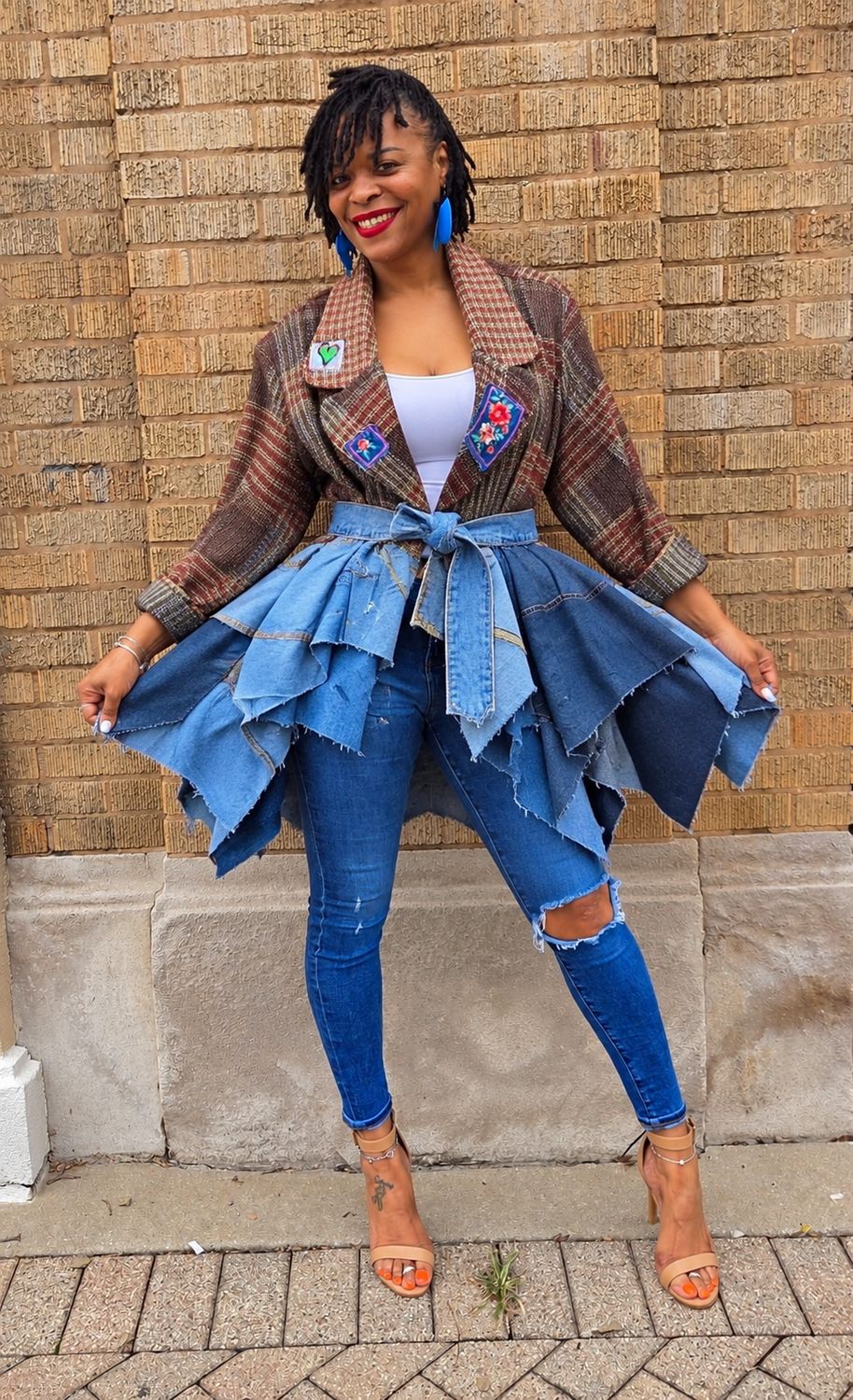 Blazed Up Denim Peplum