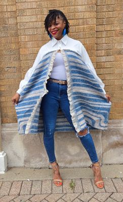 Collared Open Sweater Cape