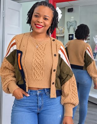Asymmetric Colorblock Sweater
