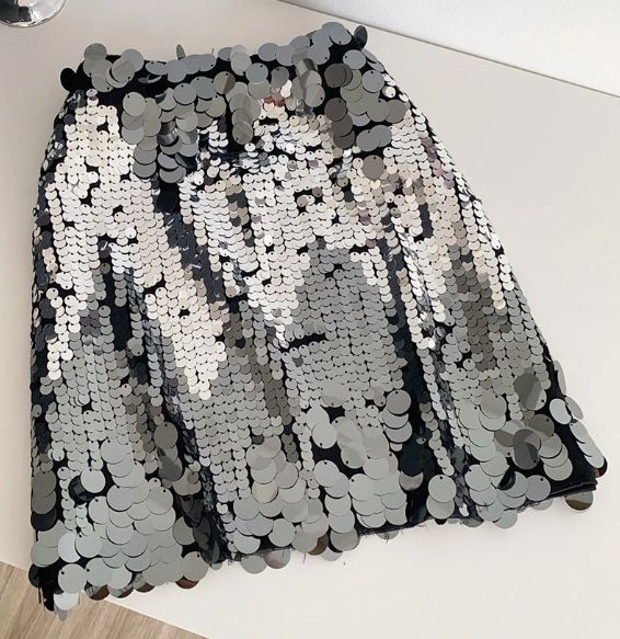 Sequin Night Out Mini Skirt - Silver
