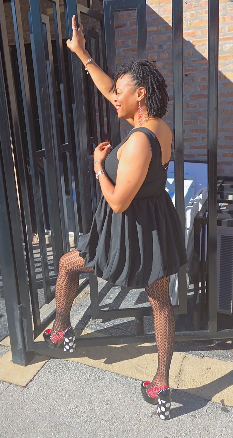 Ribbed Bodice Flare Dress