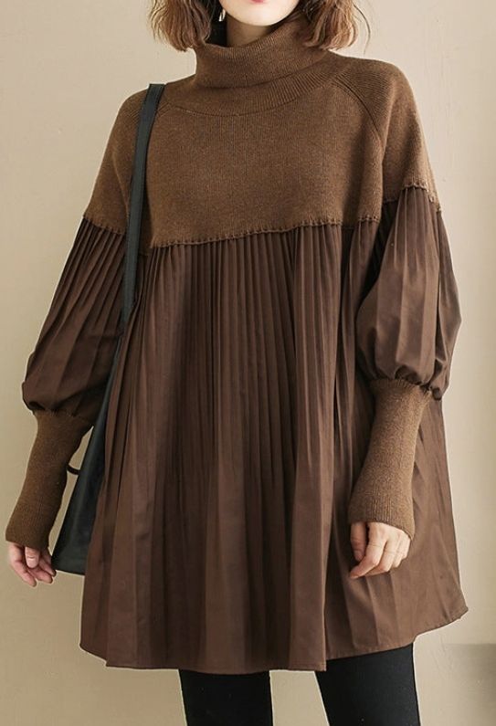 Pleated Swing Sweater
