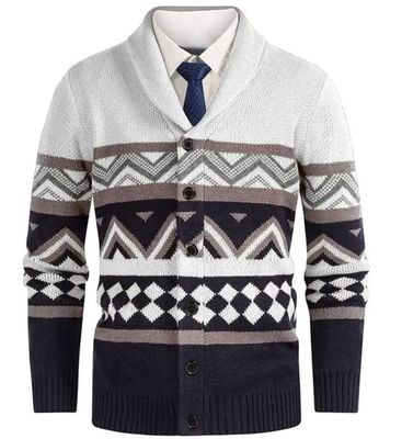 Colorblock Knit Cardigan - White