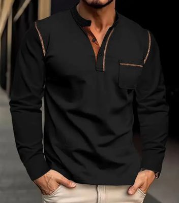 Stand Collar Polo - Black