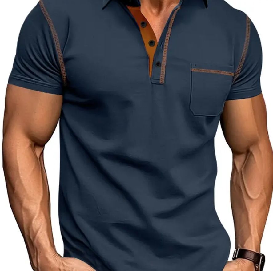 Collared Button Polo - Navy
