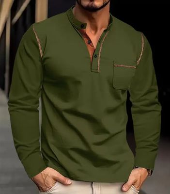 Stand Collar Polo - Olive