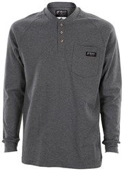 Flame Resistant (FR) Long Sleeve Henley Shirt, 100% Cotton, Gray