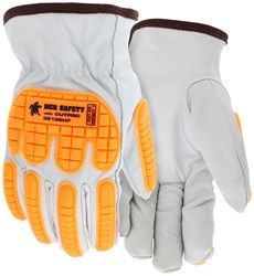 Goatskin Leather Cut A5 Drivers Work Gloves TPR Back, Impact 1, Puncture 3