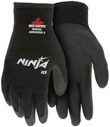 Ninja® Ice 15 Gauge Black Nylon with Acrylic Terry Interior HPT Palm and Fingertip Coating (6DZ/CS)