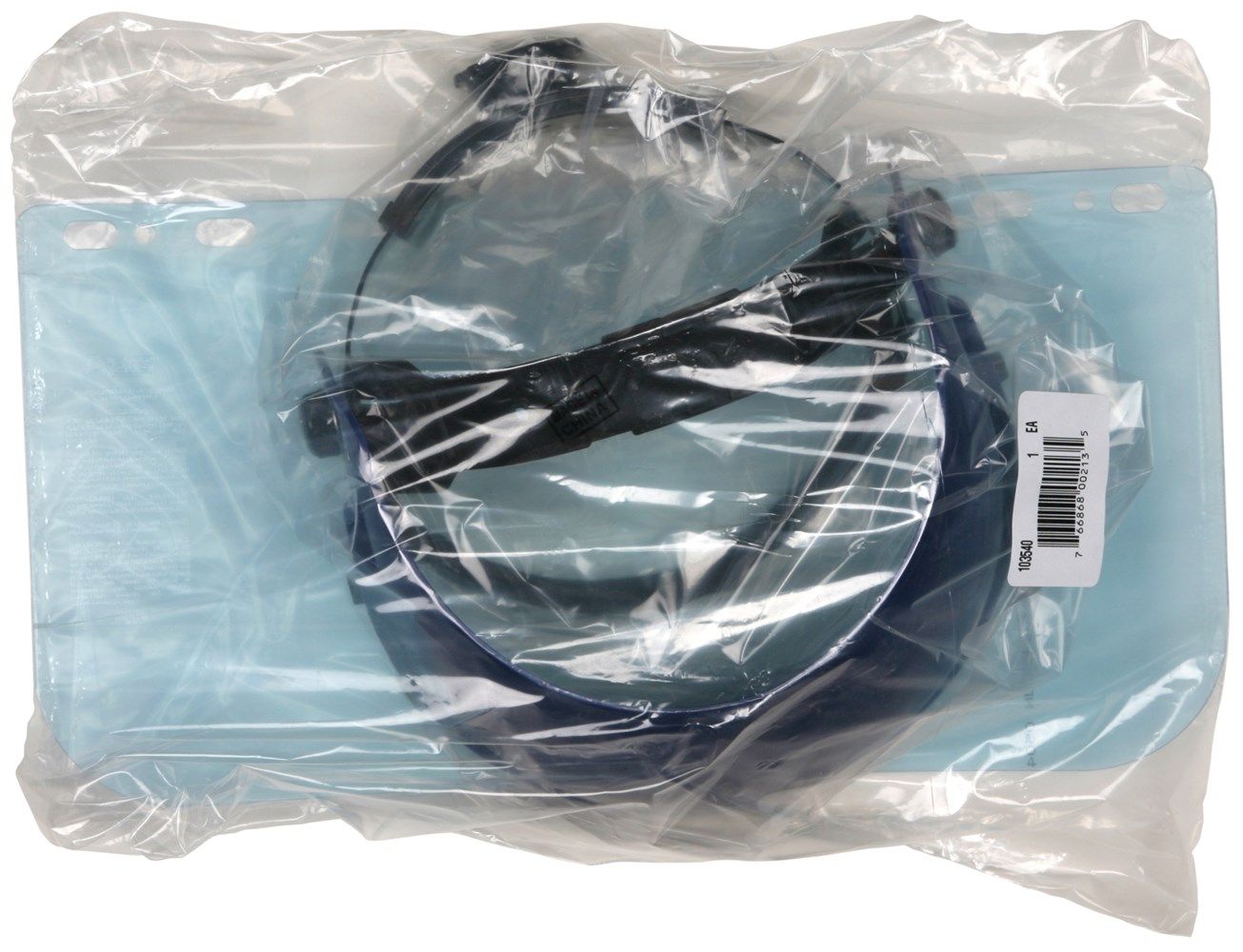 Blue Ratchet Take Up Headgear & Clear Polycarbonate Face Shield