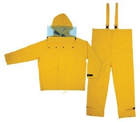 Hydroblast, .35mm PVC/Polyester suit, Jacket w/attached hood, bib pants, yellow
