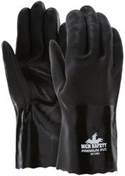 MCR Double Dipped Black PVC, Sandy Finish, Jersey Lined, 6 DOZ/CS