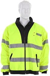 Luminator, Reveresible Bomber Jacket Lime to Black, PU/Cotton Polyester Material