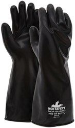 14 Inch Butyl Rubber Glove, Smooth Finish, Gauntlet Rolled Cuff