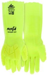 Ninja® Alchemy Cut A4, Impact 2, PVC Chemical Glove, Hi-Vis Yellow, 72/CS