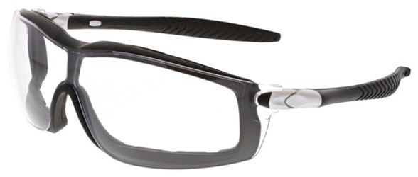 Foam Lined Safety Glasses, Clear Anti-Fog Lens, Adjustable Temples, Head Band