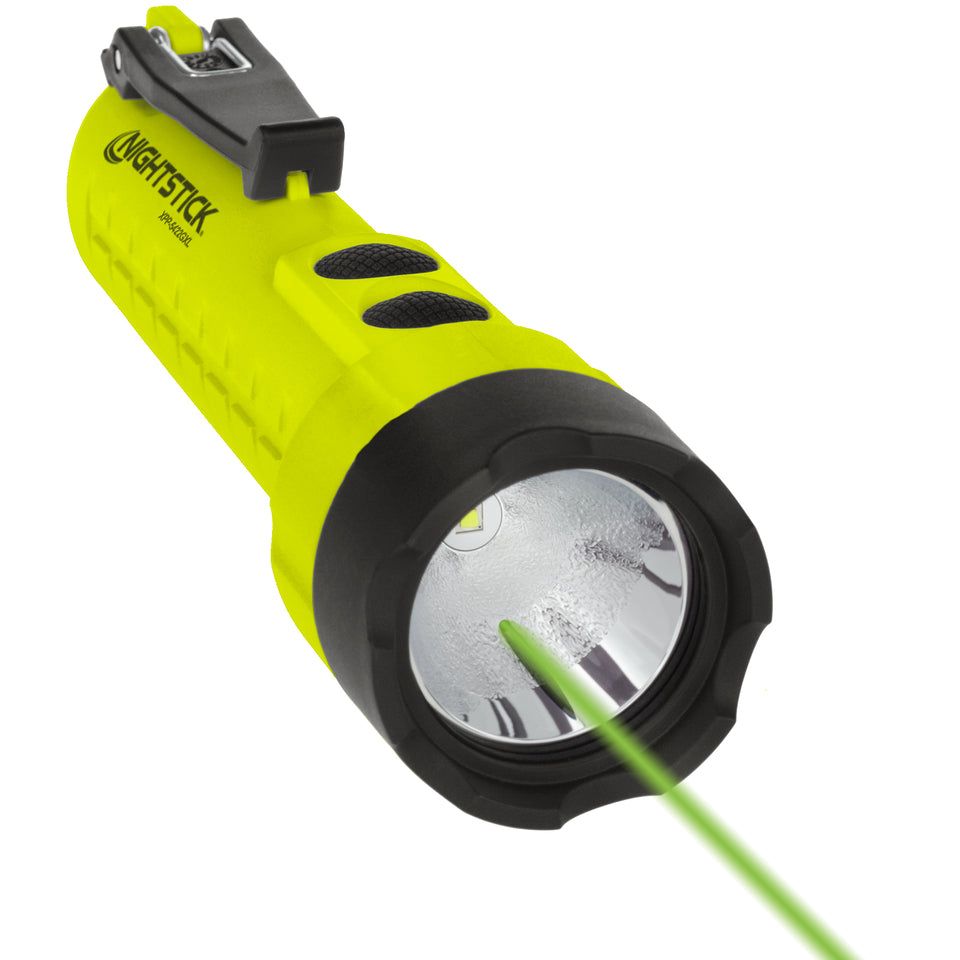 Intrinsically Safe Flashlight w/Green Laser - 3 AA (not included) - Green - UL913 (Class I Div 1)